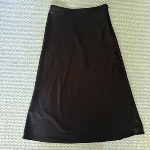 Black Cheetah Print Long Skirt